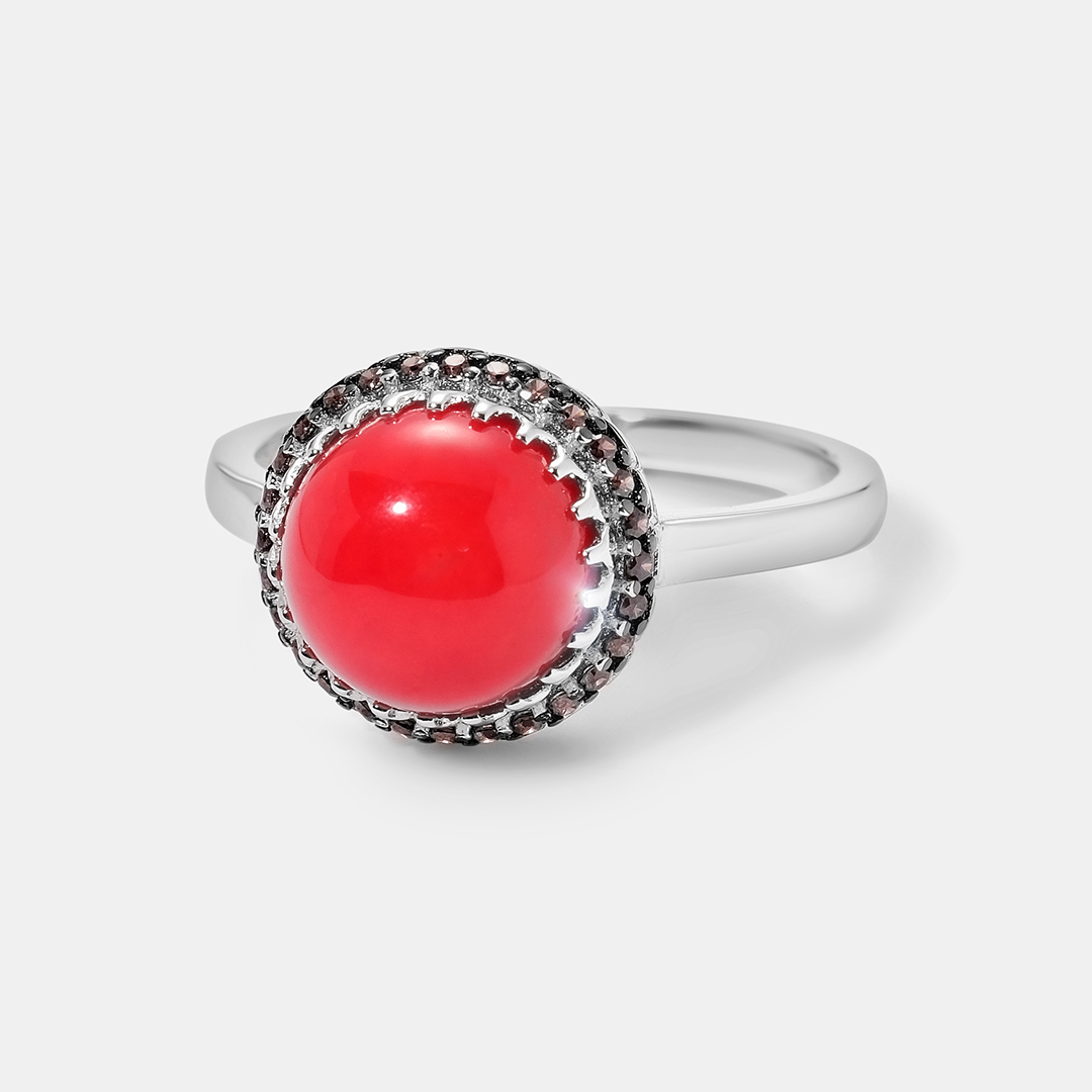 Серебряное кольцо с кораллом