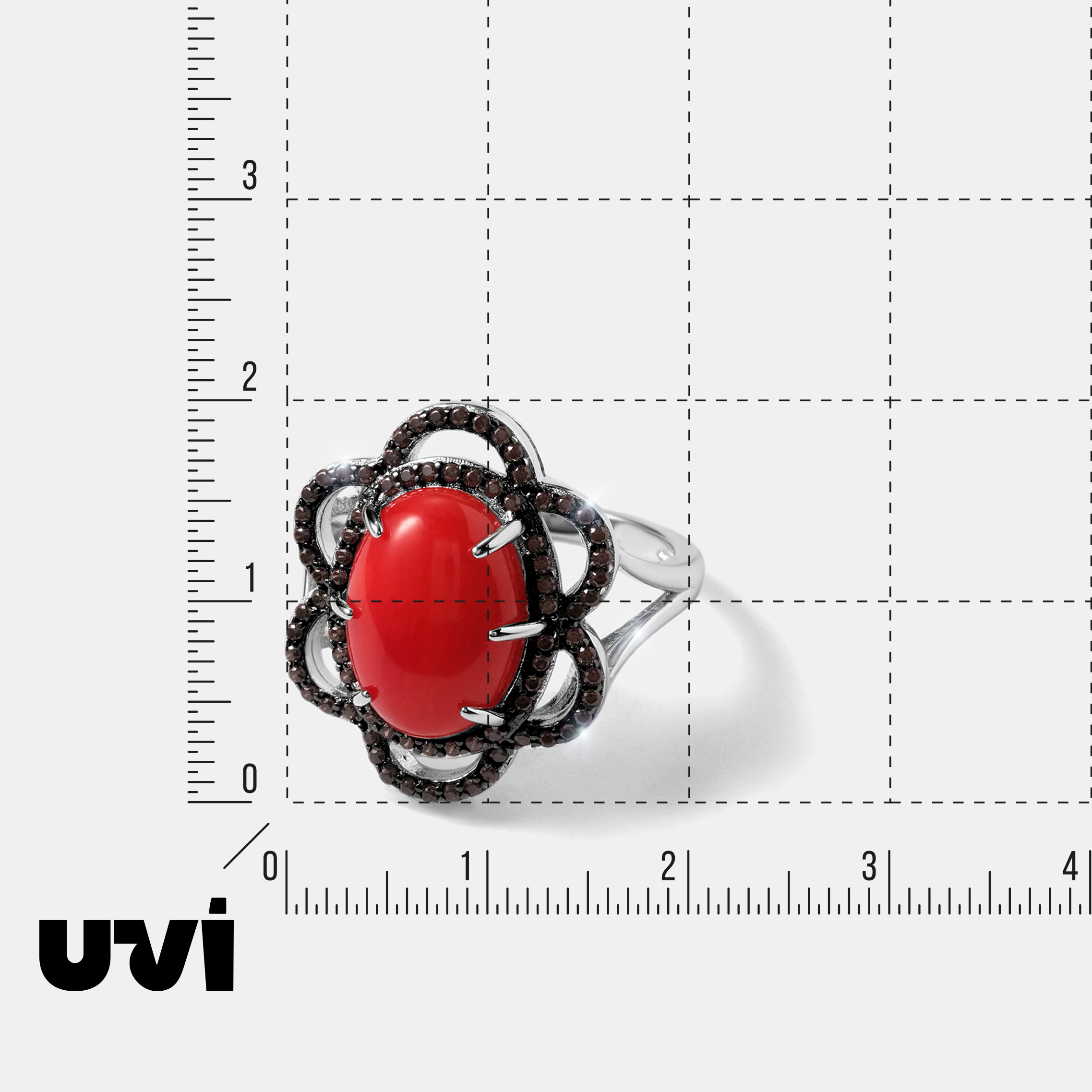 Серебряное кольцо с кораллом