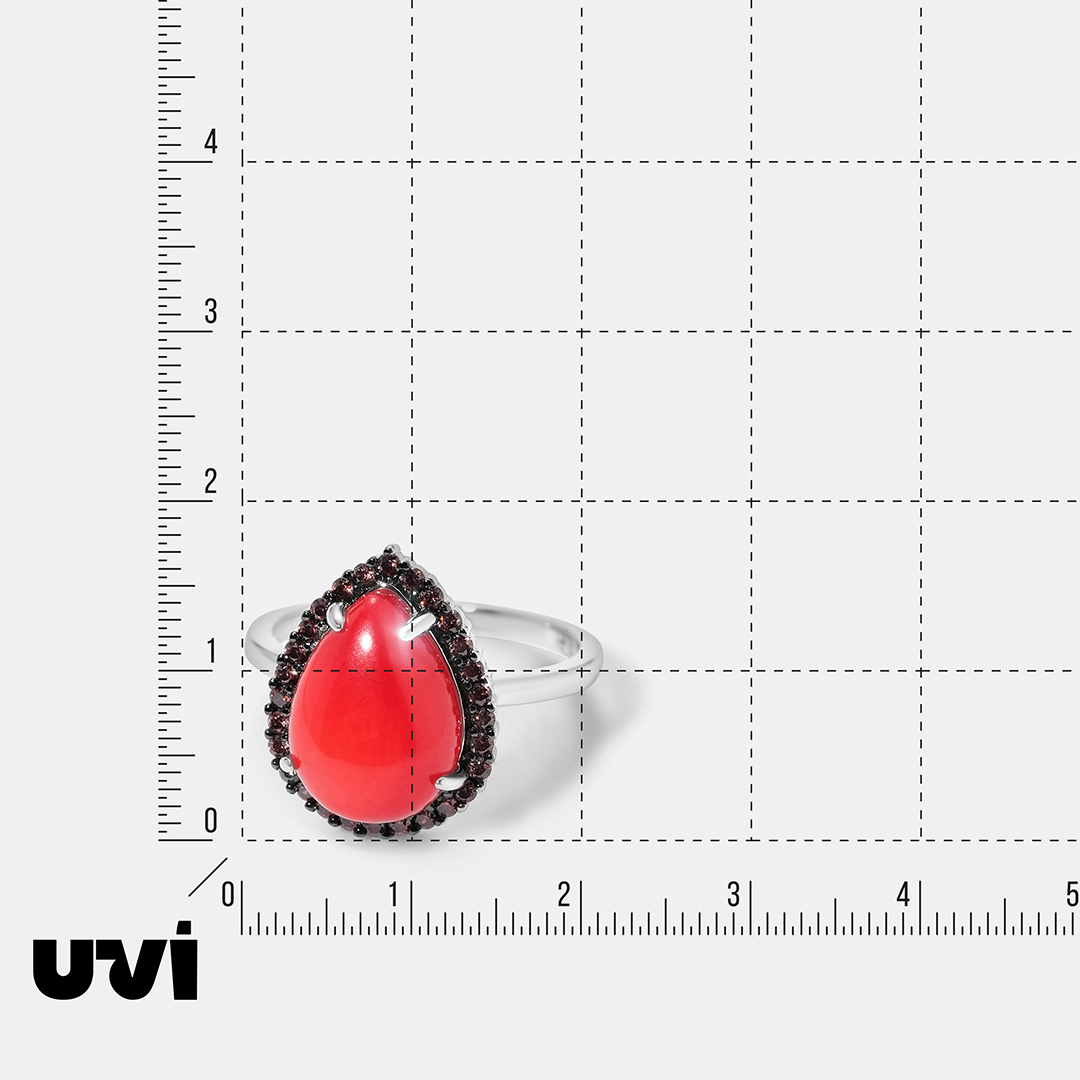 Серебряное кольцо с кораллом