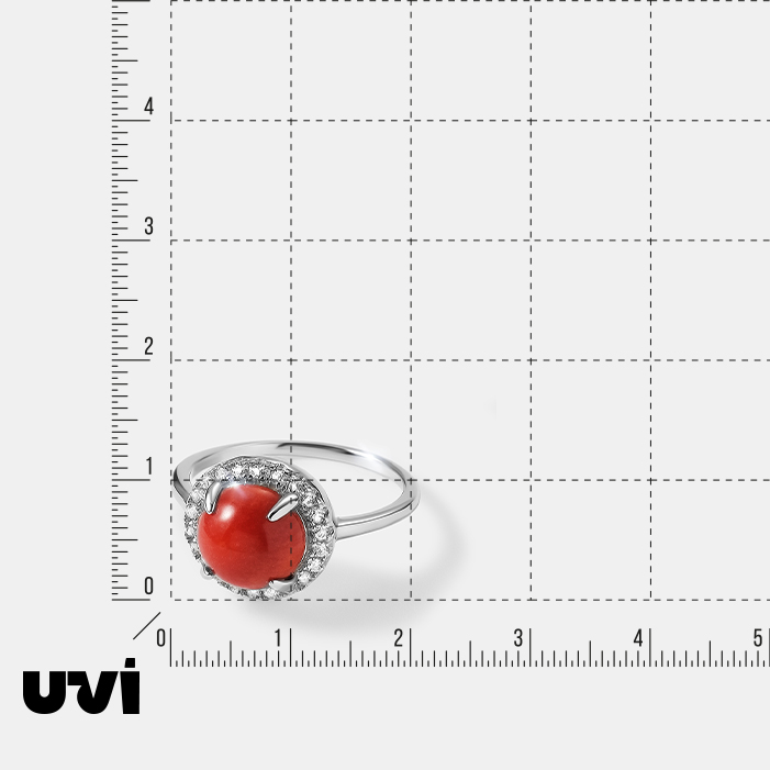Серебряное кольцо с кораллом