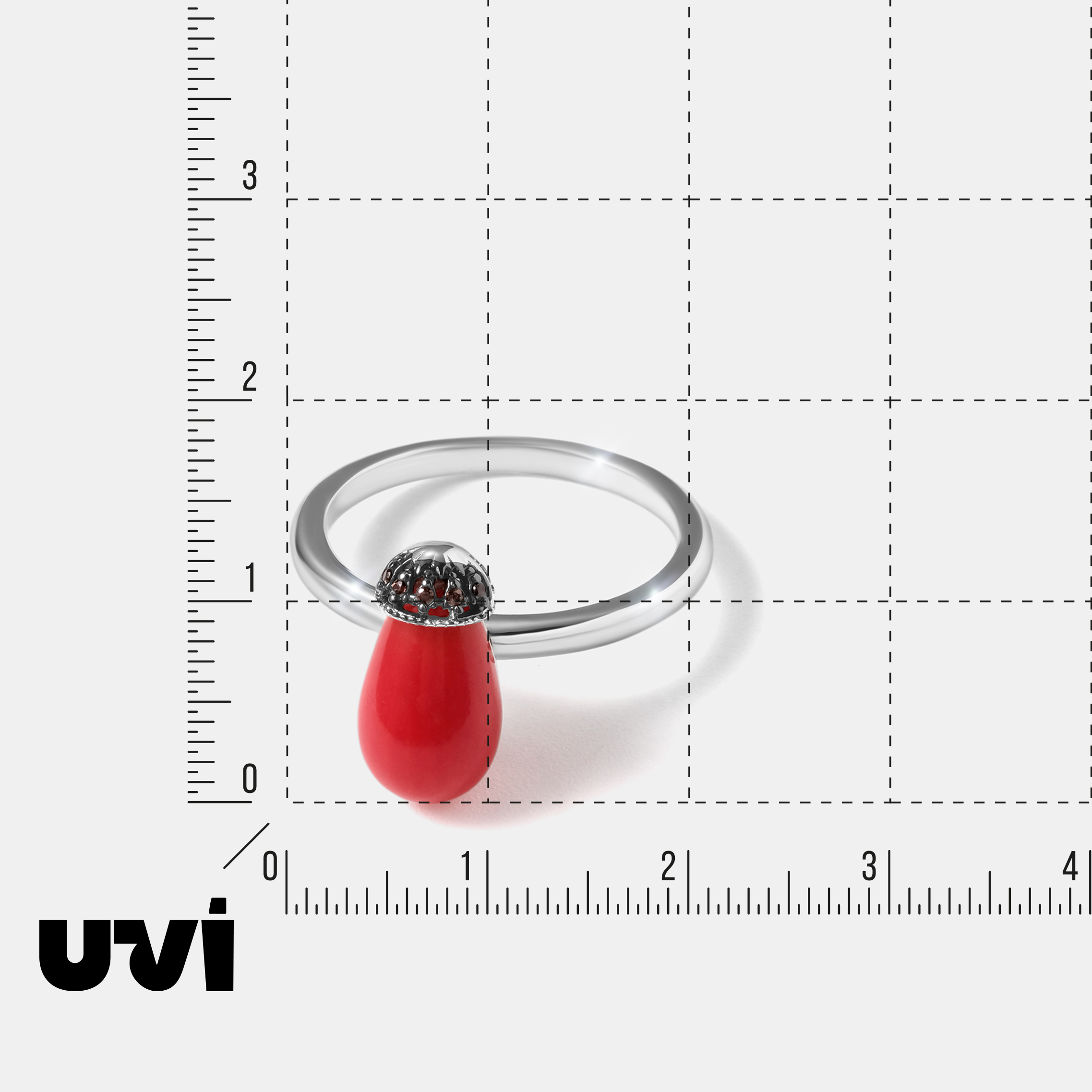 Серебряное кольцо с кораллом