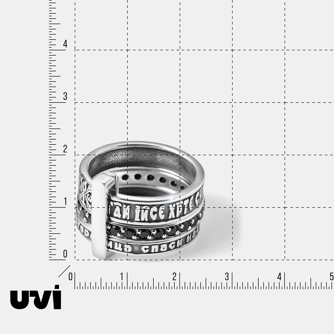 Серебряное кольцо со шпинелью "Иисусова молитва"