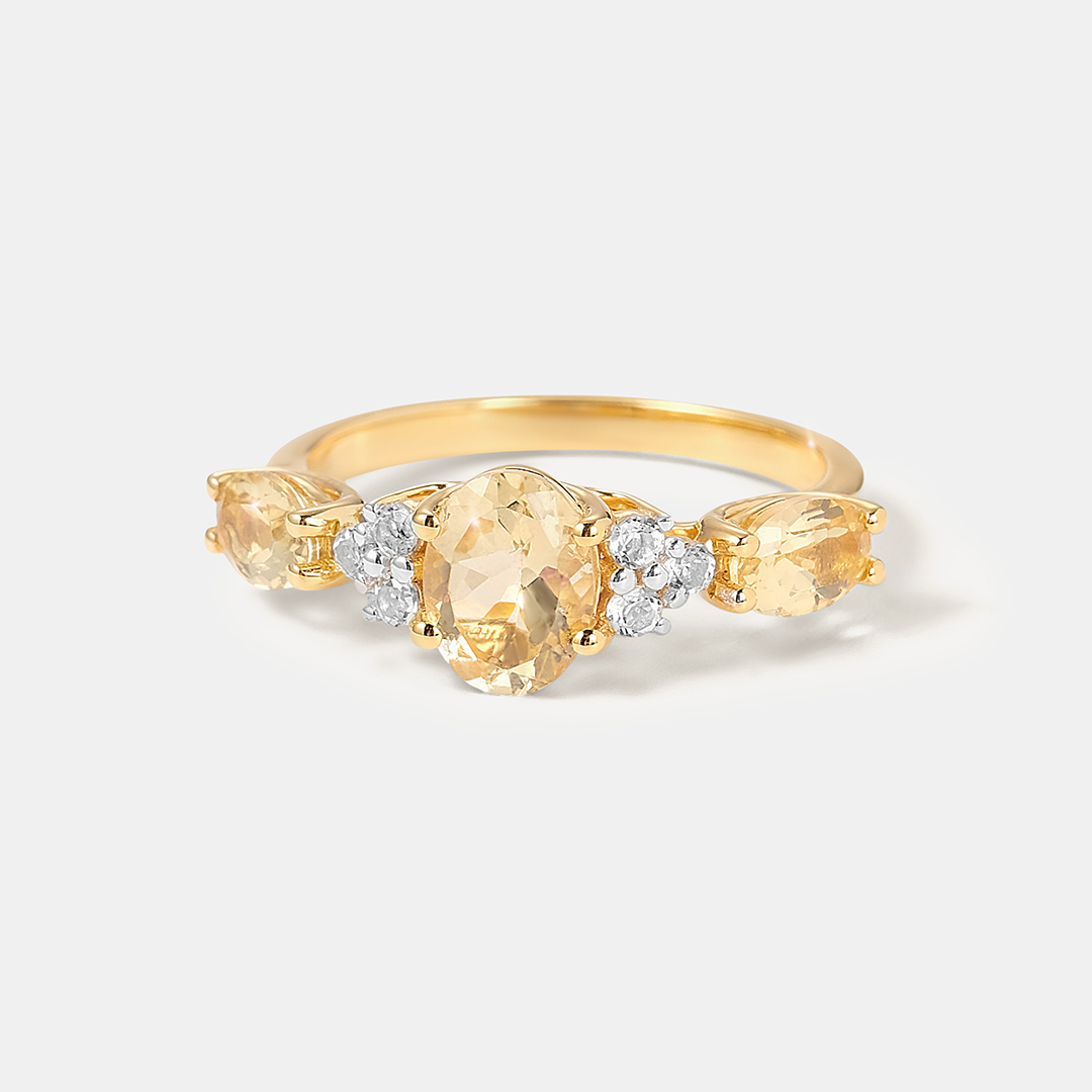 Серебряное кольцо с гелиодорами