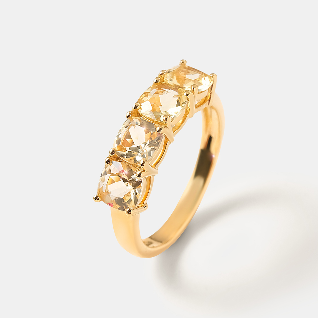 Серебряное кольцо с гелиодорами