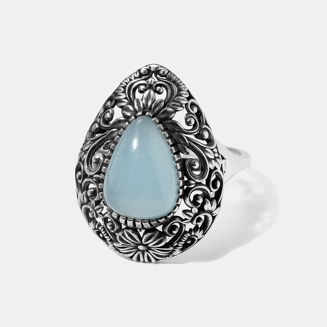 Серебряное кольцо с аквамарином