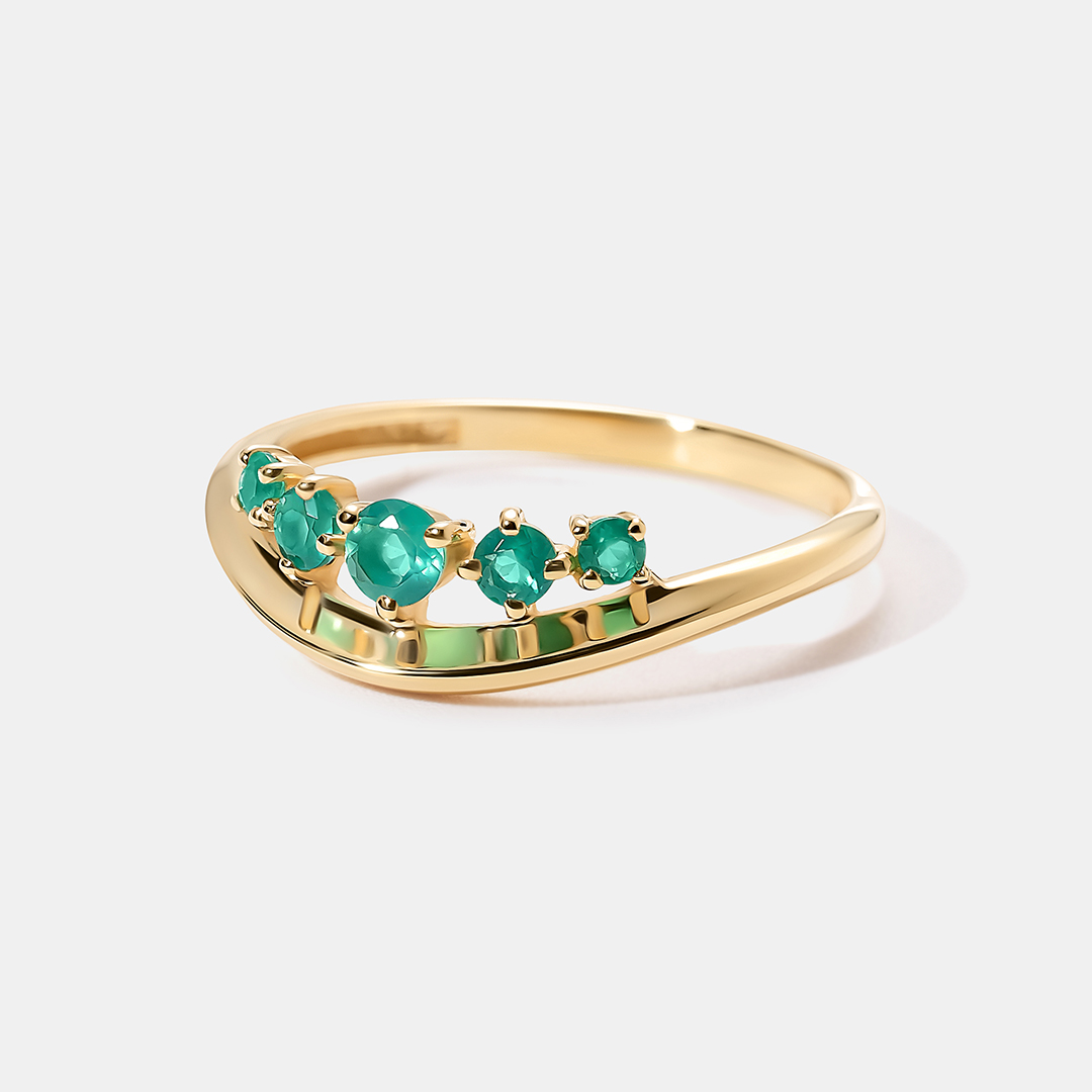 Серебряное кольцо с агатами
