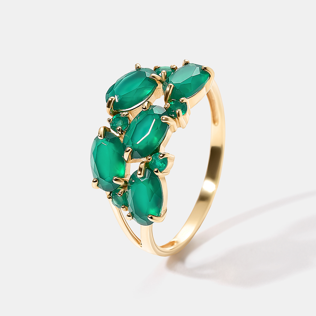 Серебряное кольцо с агатами