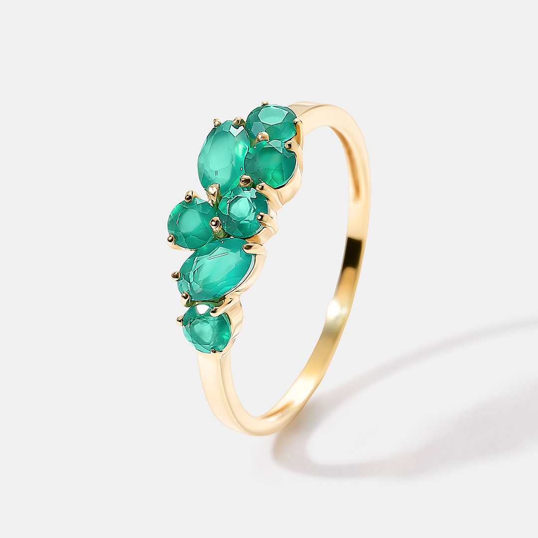 Серебряное кольцо с агатами