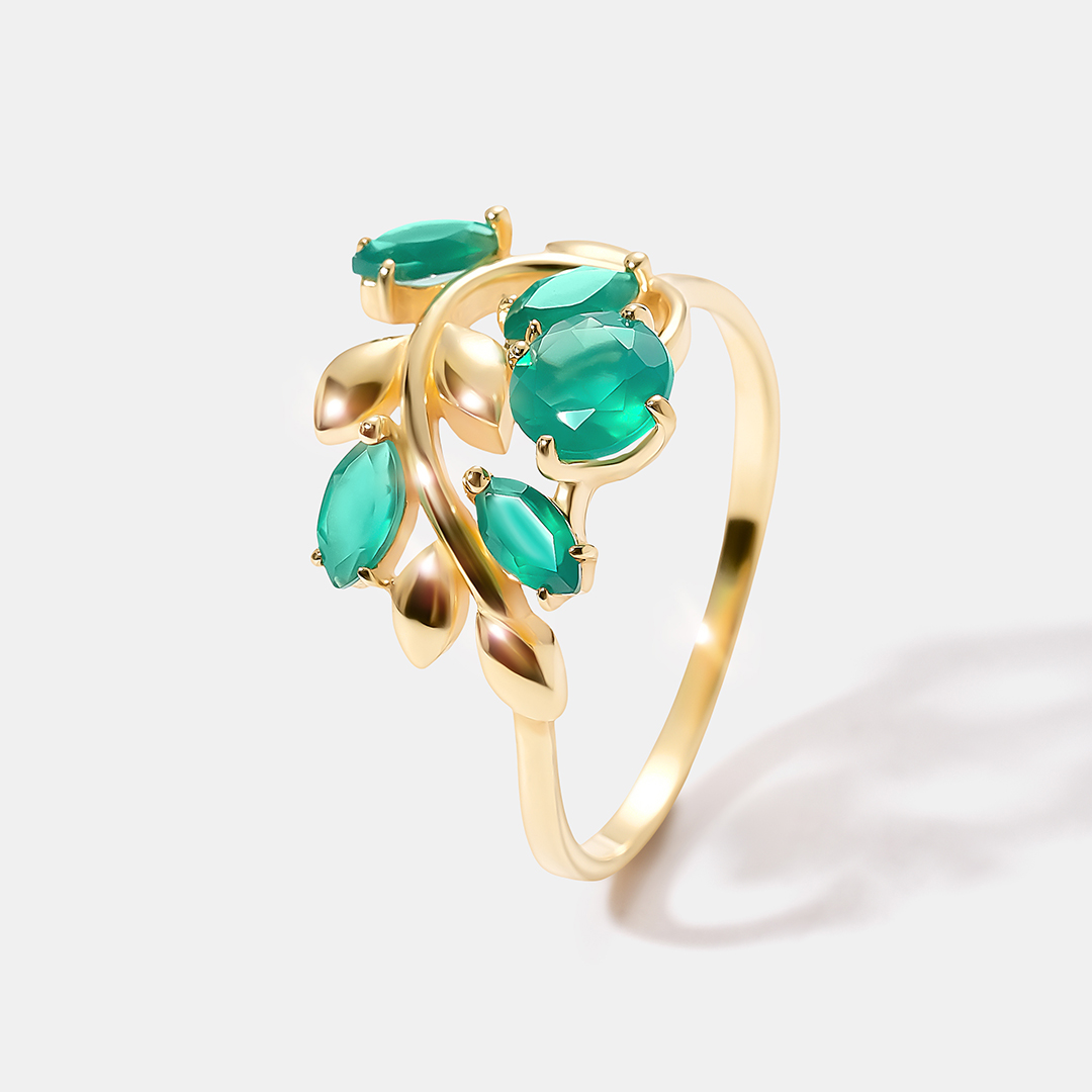 Серебряное кольцо с агатами