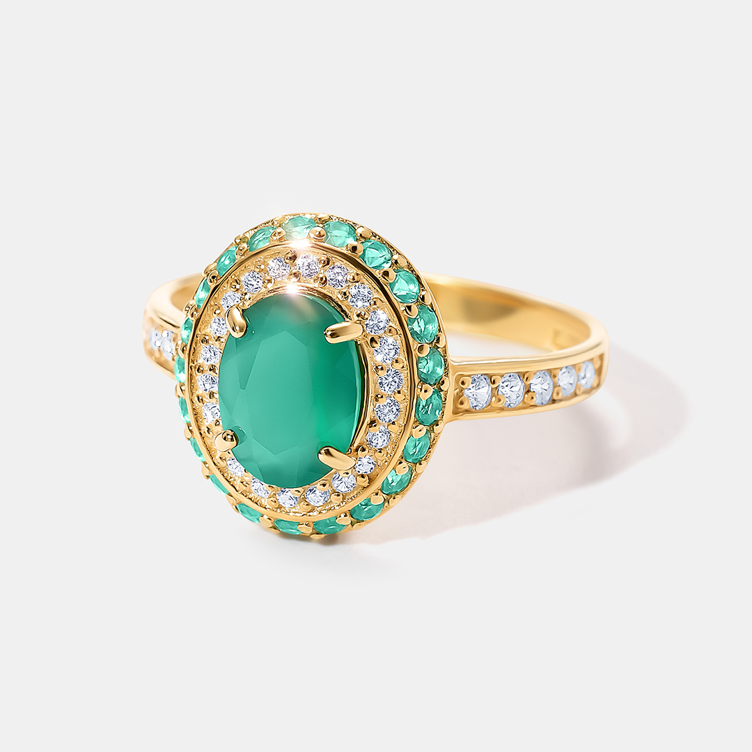 Серебряное кольцо с агатами