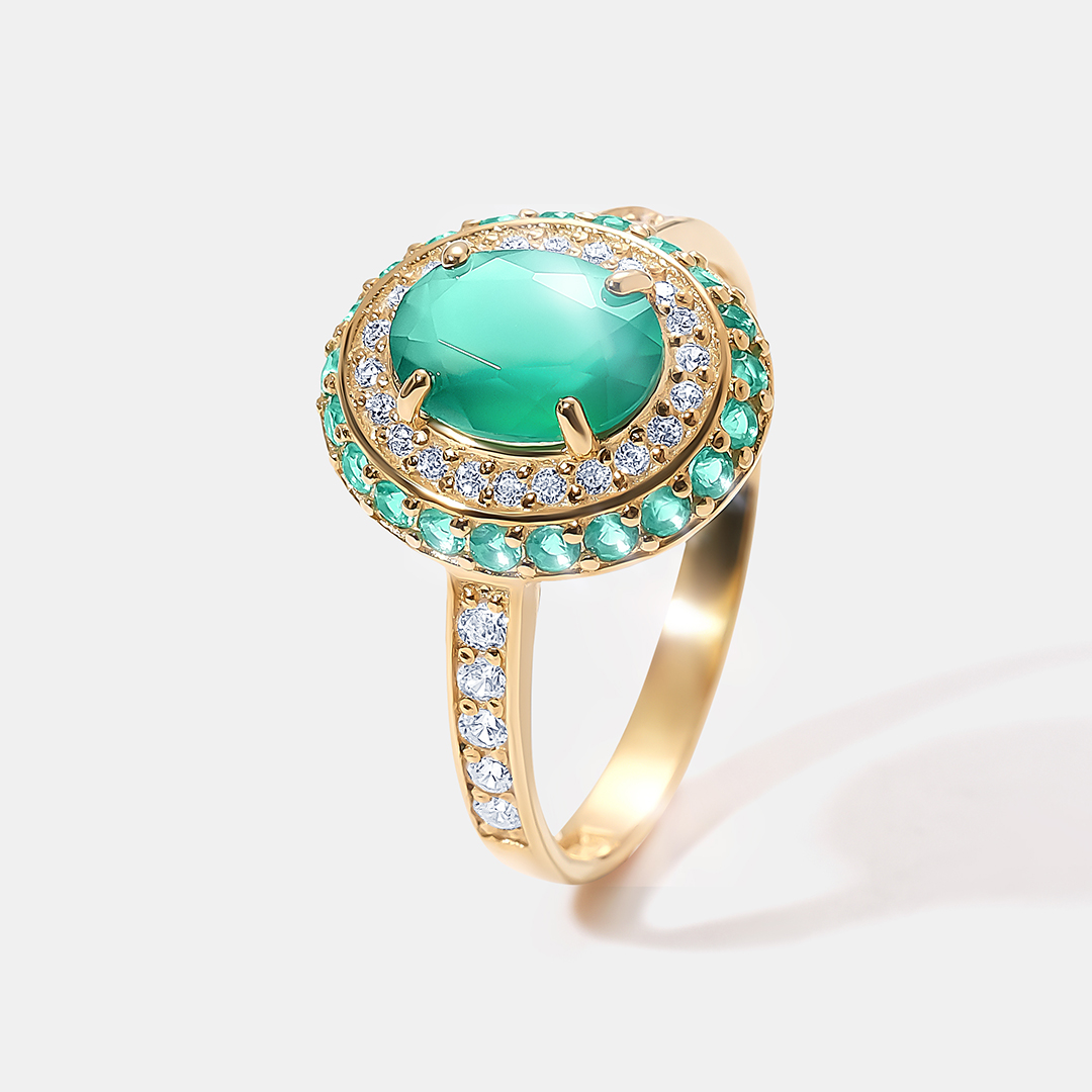 Серебряное кольцо с агатами