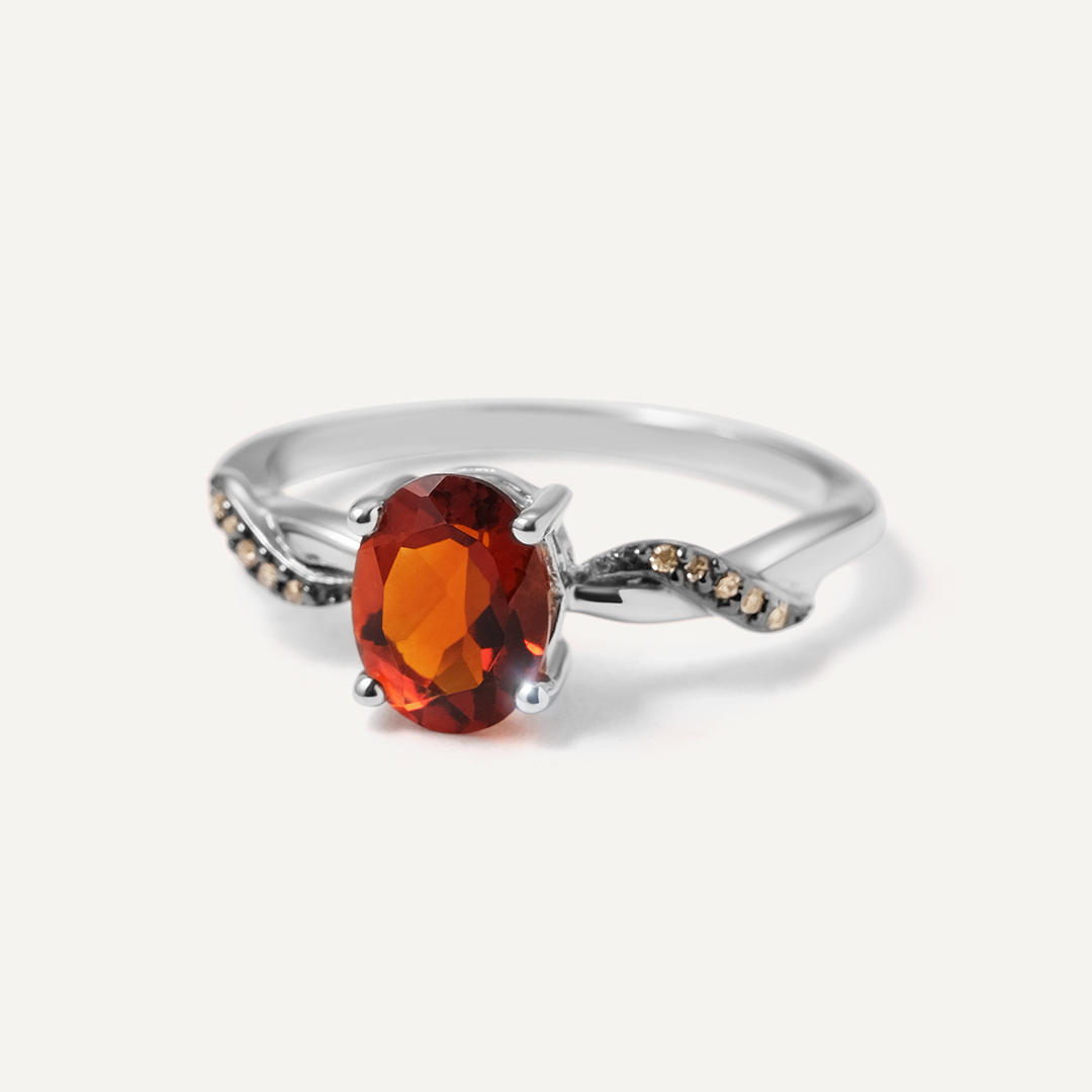 Серебряное кольцо с цитрином Мадейра