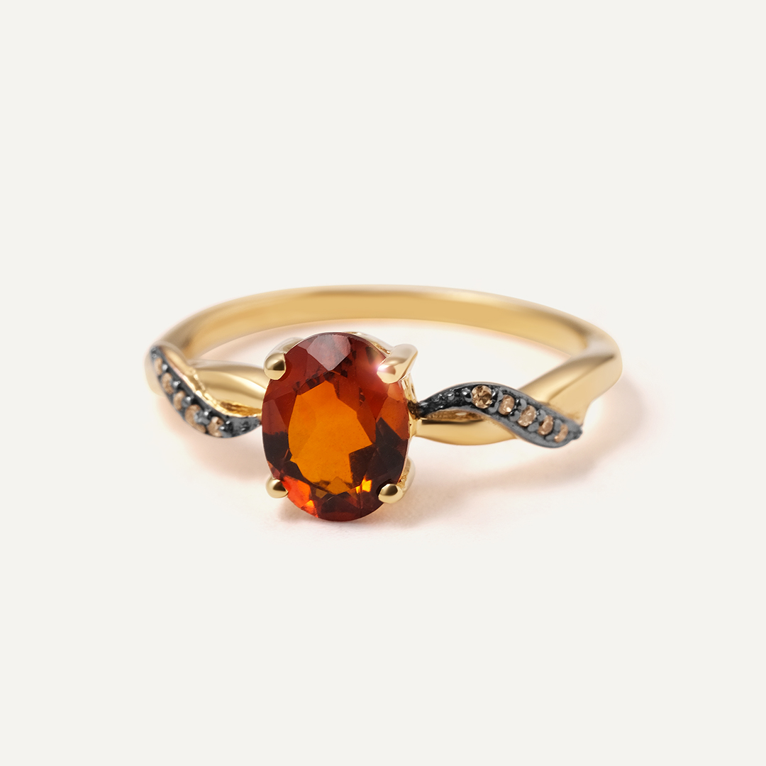 Серебряное кольцо с цитрином Мадейра