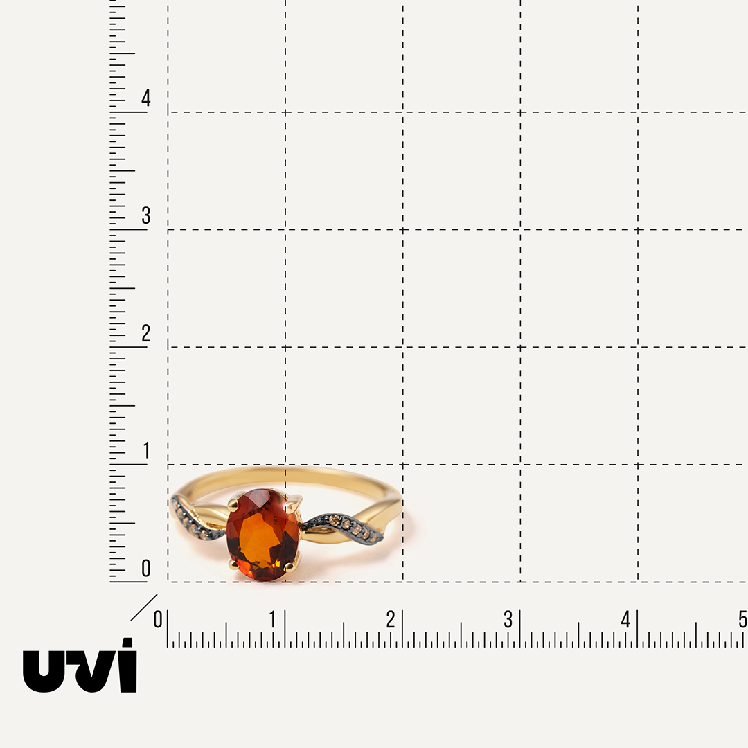 Серебряное кольцо с цитрином Мадейра