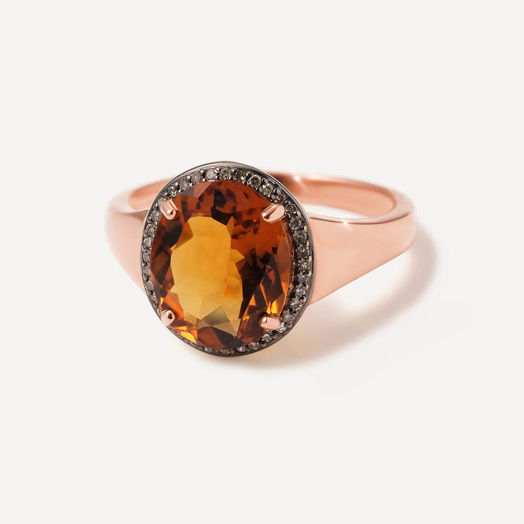 Серебряное кольцо с цитрином Мадейра