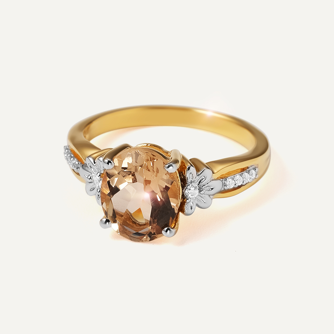 Серебряное кольцо с кварцем "Цветы"