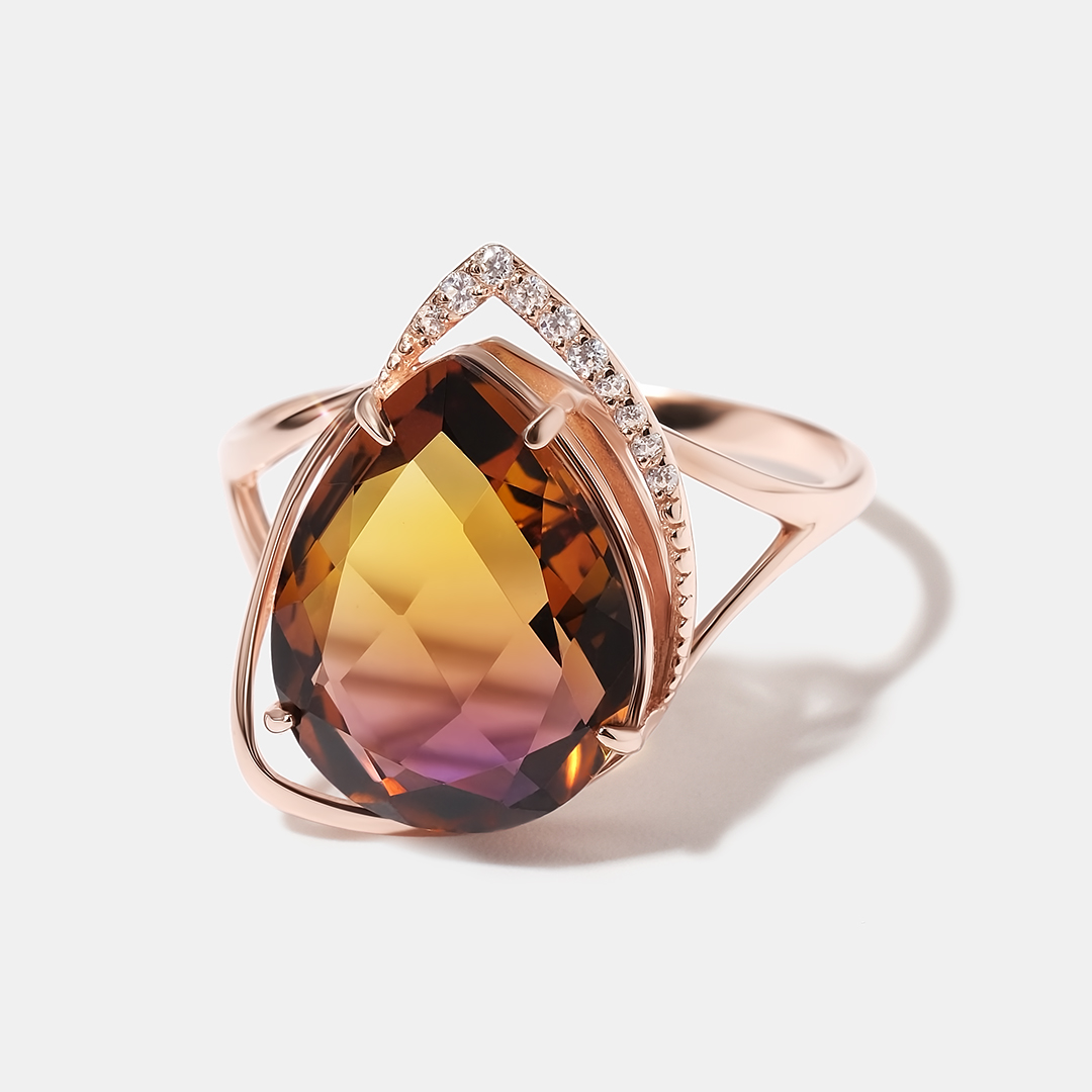 Серебряное кольцо с аметрином