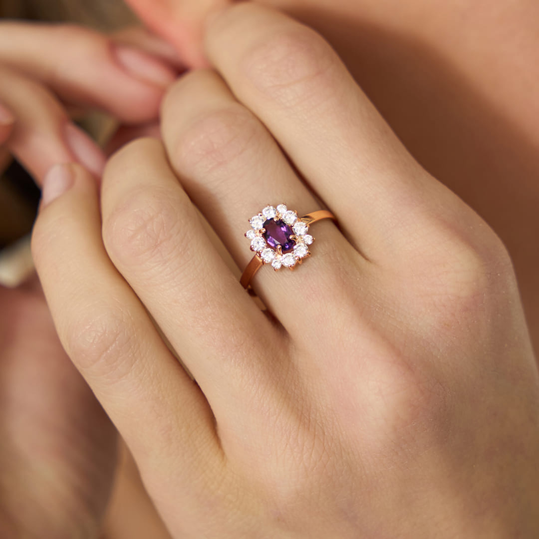 Серебряное кольцо с аметистом