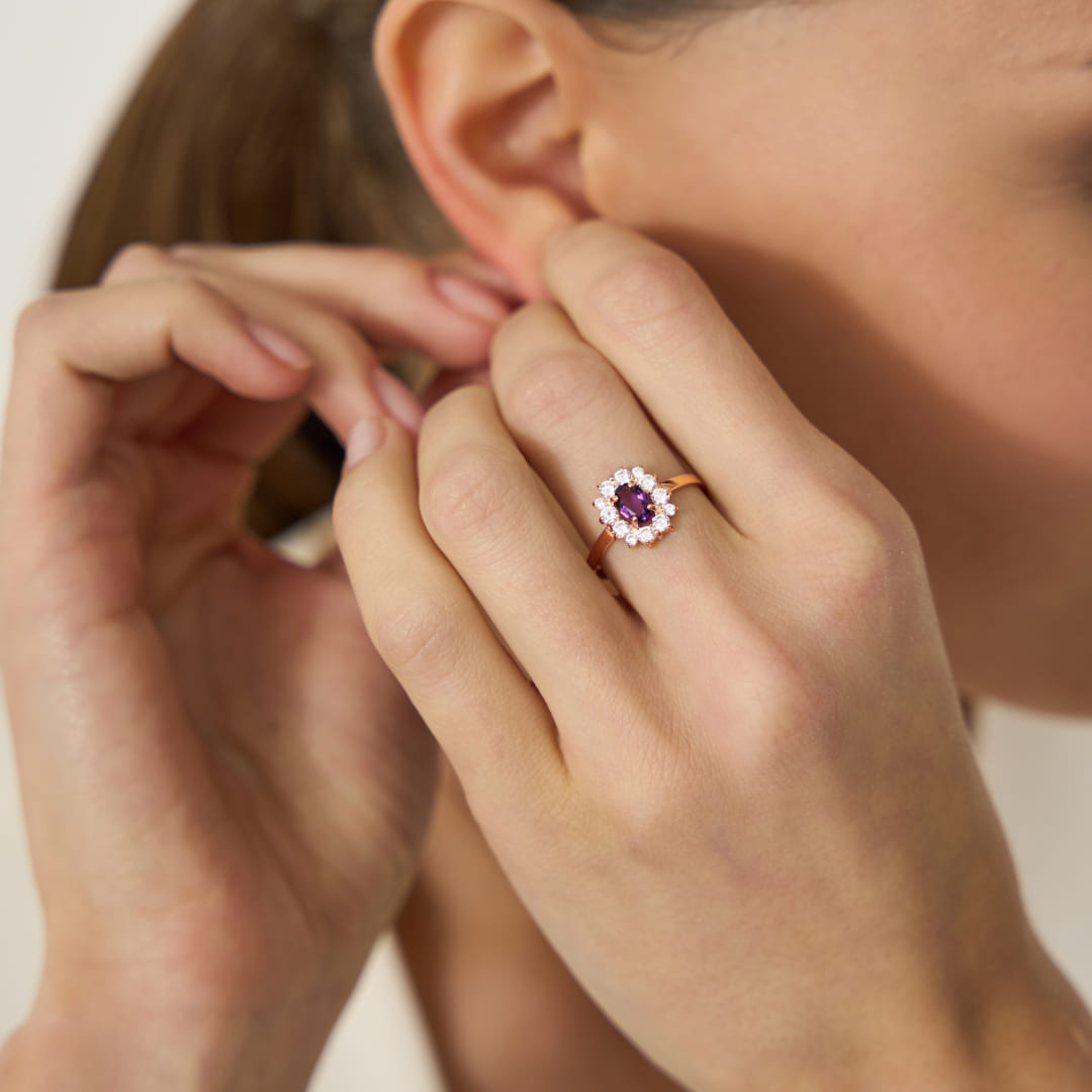 Серебряное кольцо с аметистом