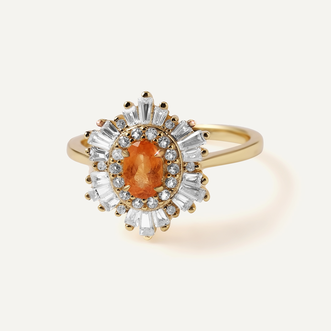 Серебряное кольцо с вульфенитом