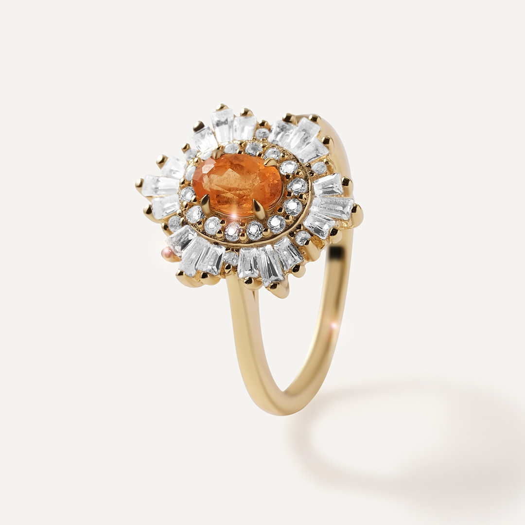 Серебряное кольцо с вульфенитом