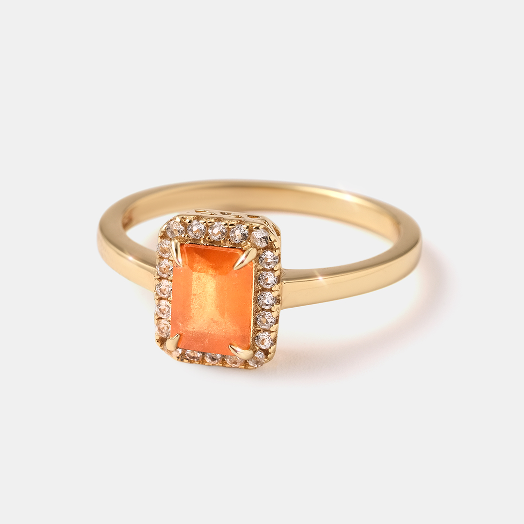 Серебряное кольцо с вульфенитом