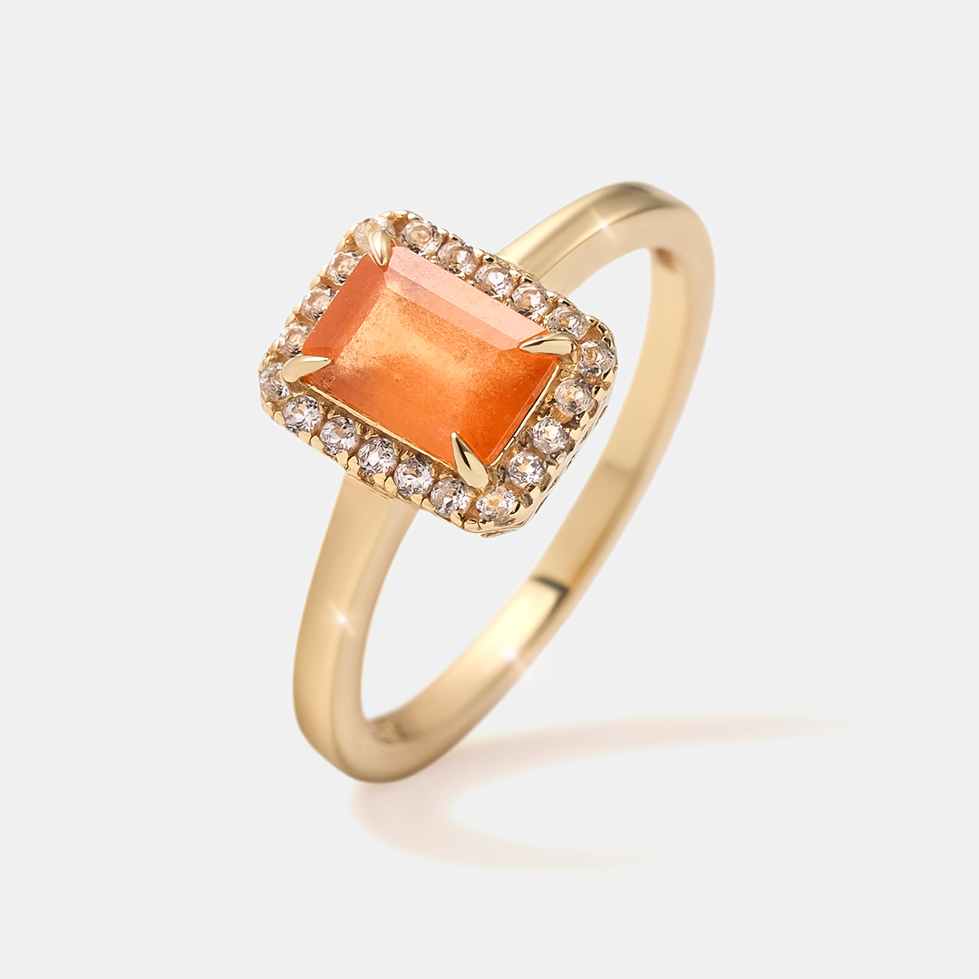 Серебряное кольцо с вульфенитом