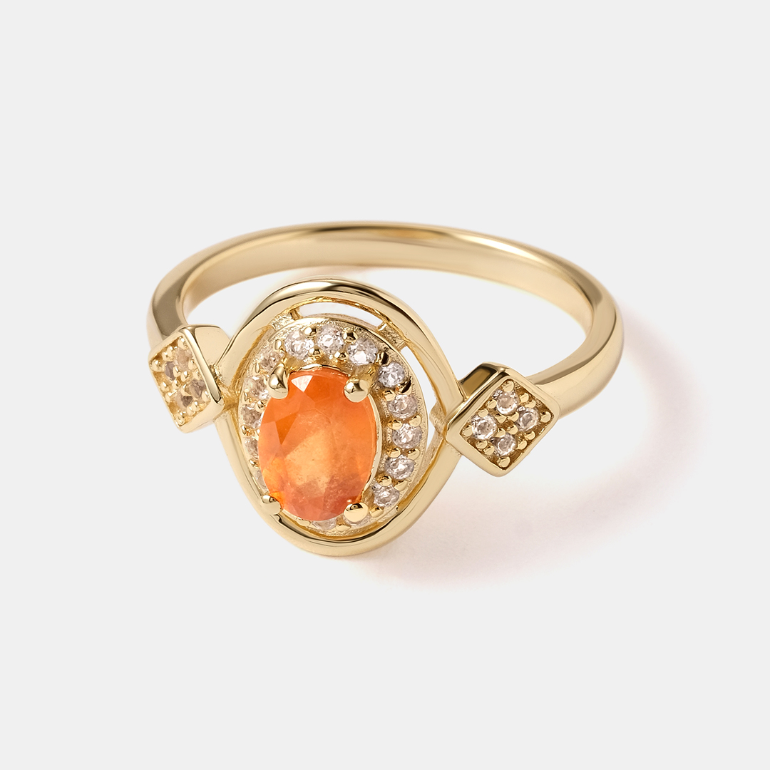 Серебряное кольцо с вульфенитом