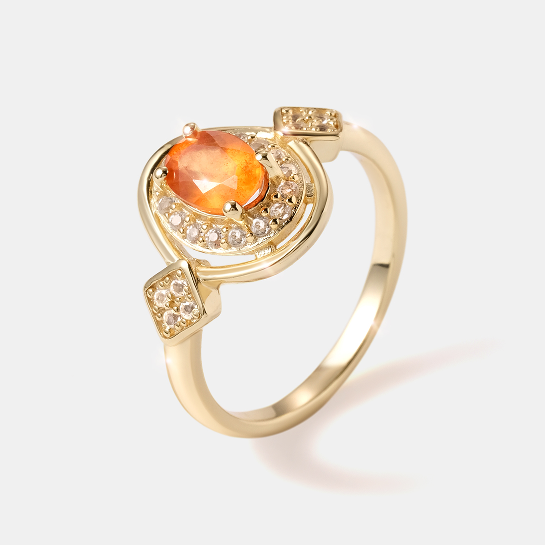Серебряное кольцо с вульфенитом