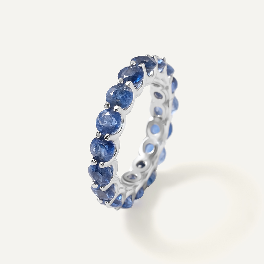 Серебряное кольцо с кианитами