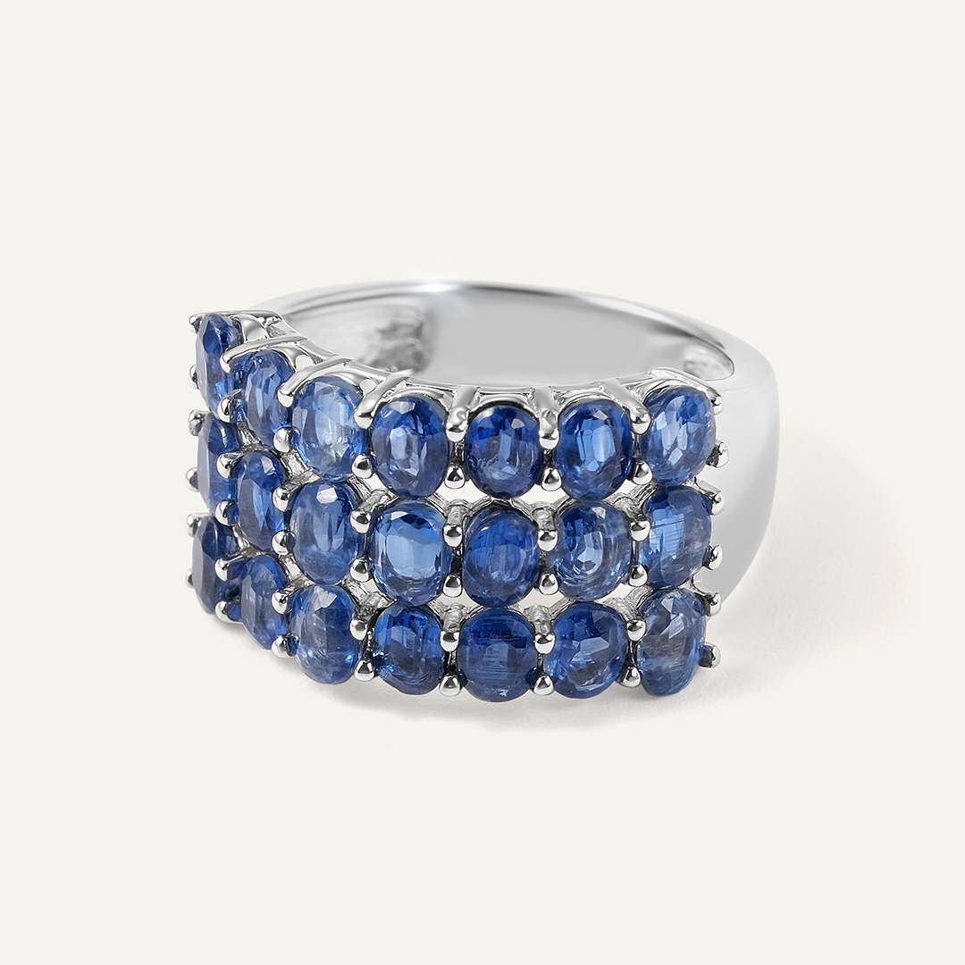 Серебряное кольцо с кианитами