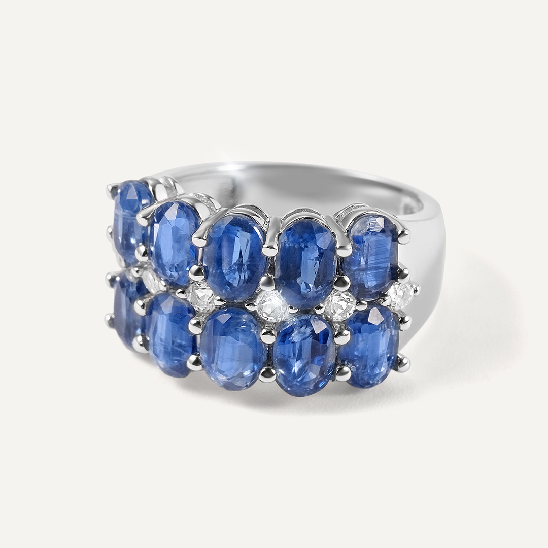 Серебряное кольцо с кианитами