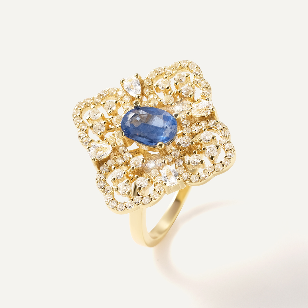 Серебряное кольцо с кианитом