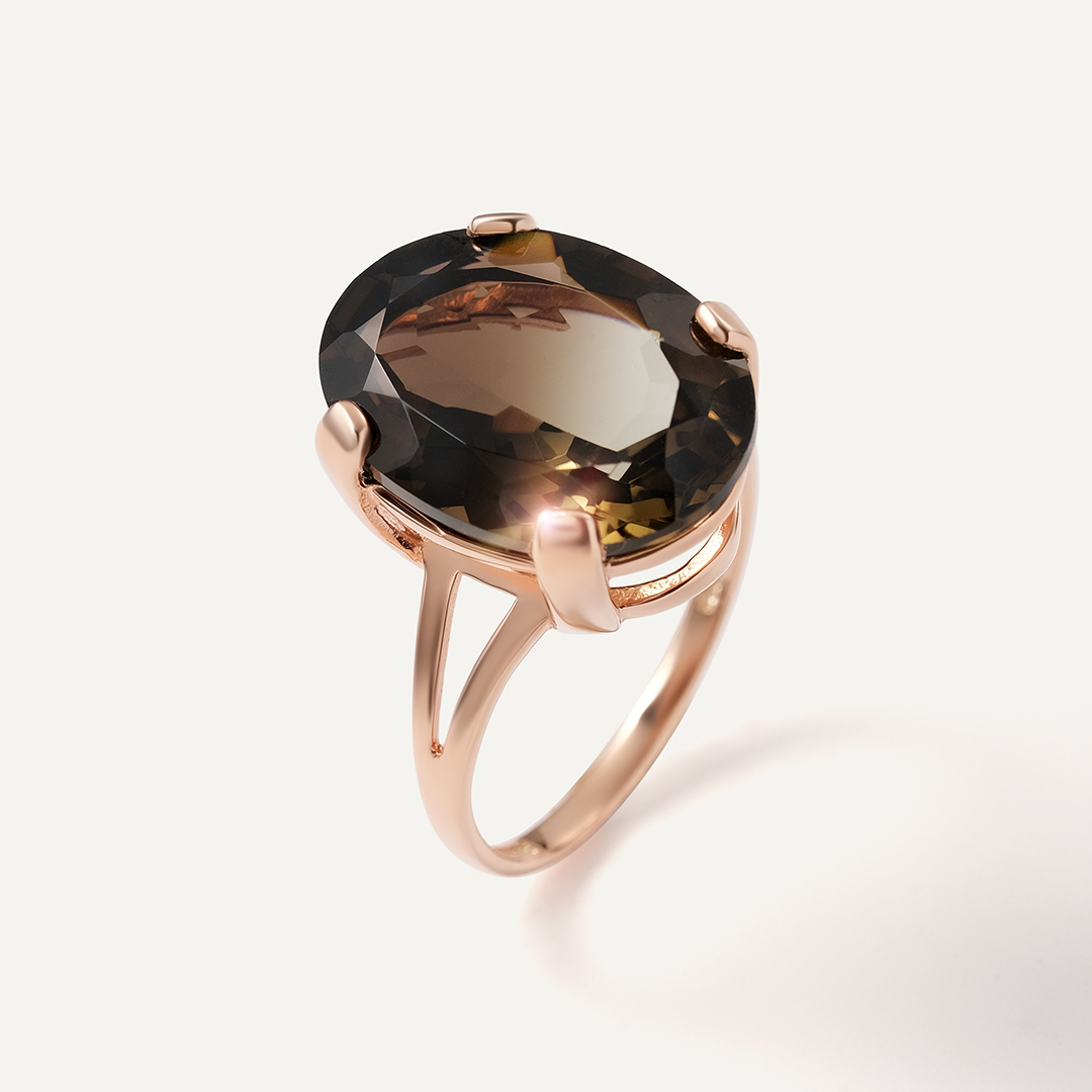 Серебряное кольцо с раухцитрином