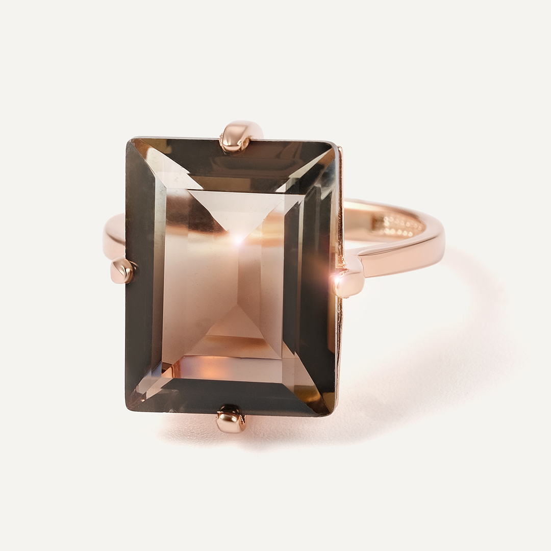 Серебряное кольцо с раухцитрином