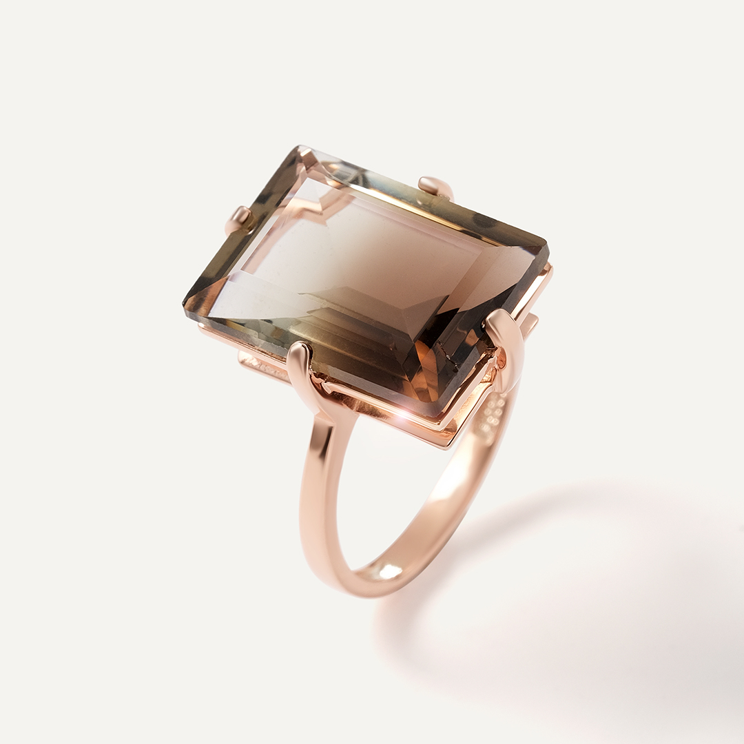 Серебряное кольцо с раухцитрином