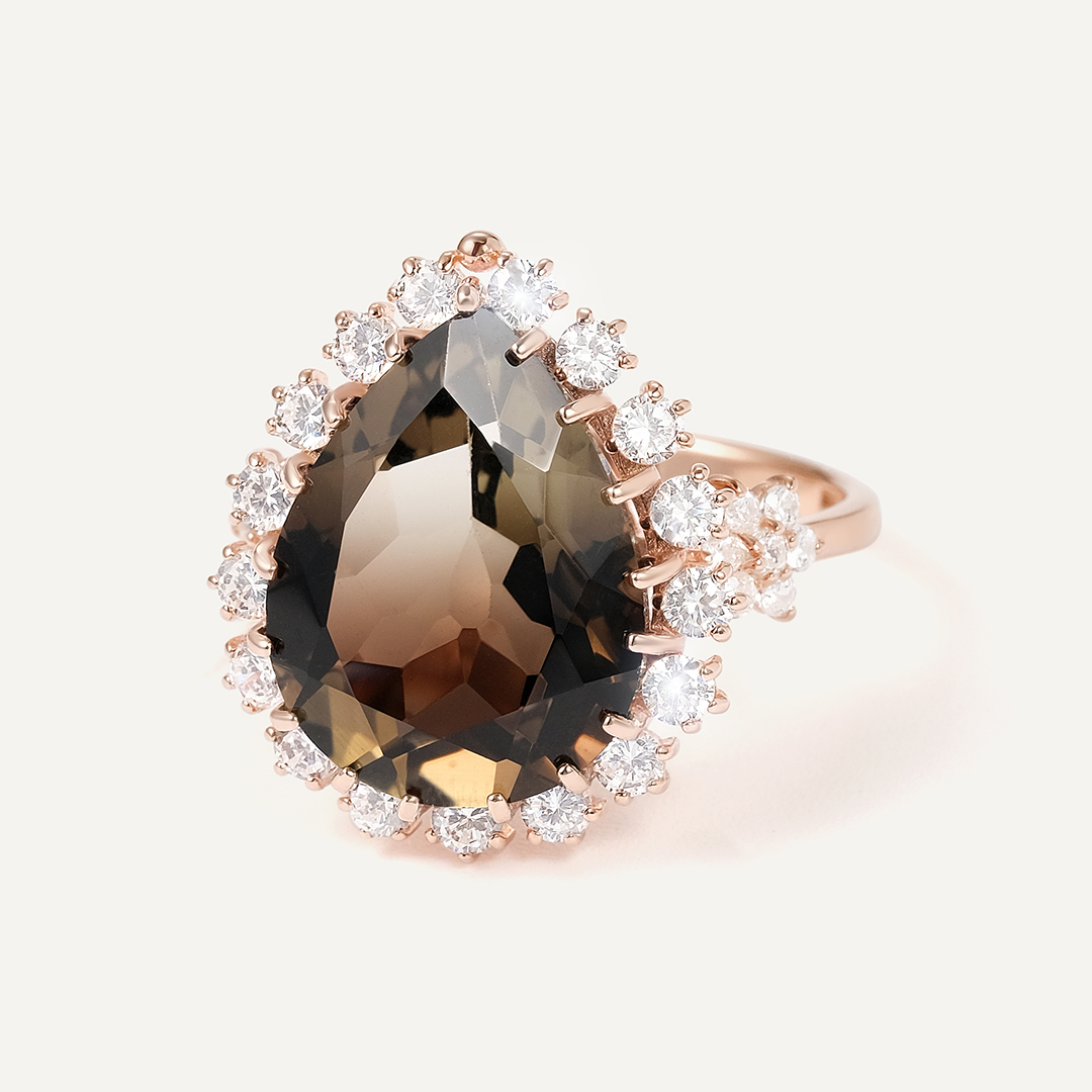 Серебряное кольцо с раухцитрином