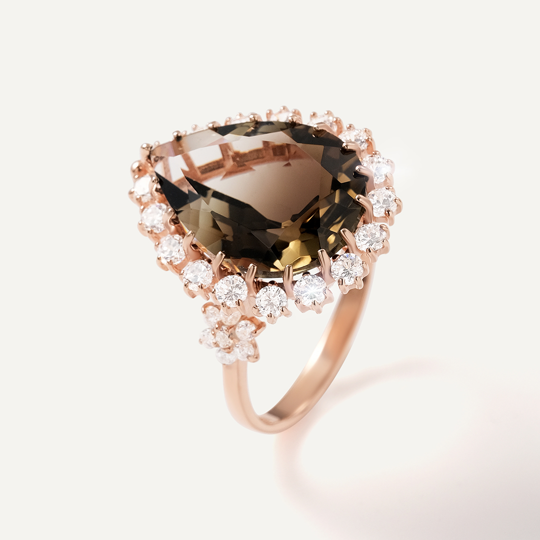 Серебряное кольцо с раухцитрином