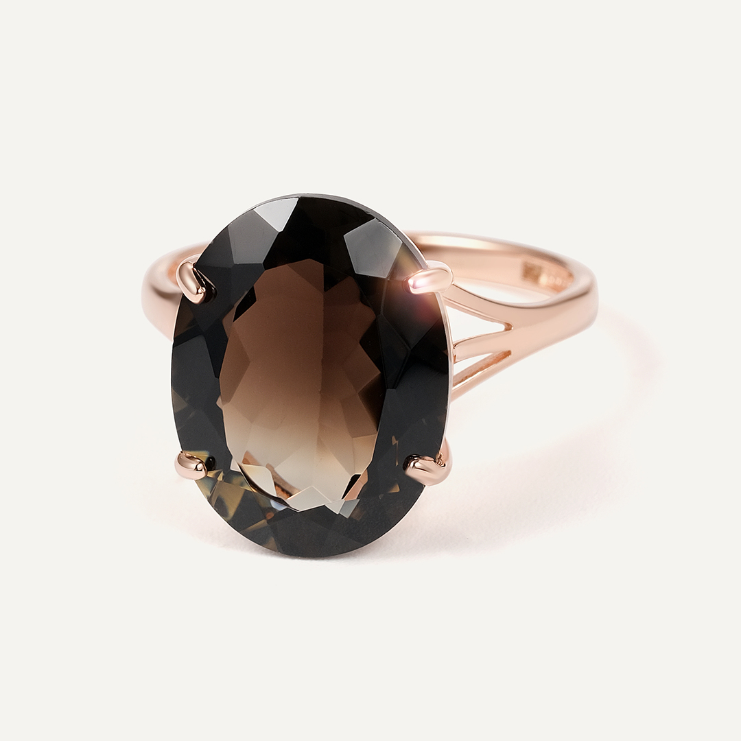 Серебряное кольцо с раухцитрином