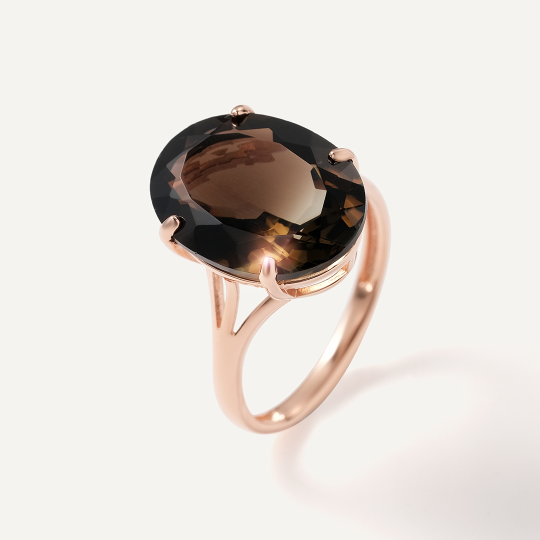 Серебряное кольцо с раухцитрином