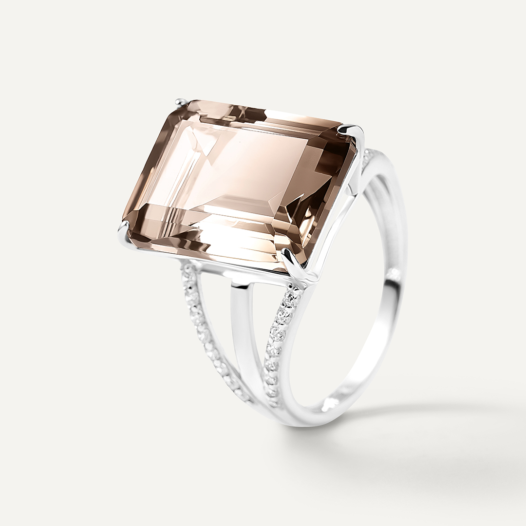 Серебряное кольцо с раухцитрином