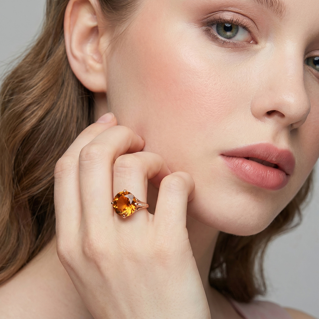 Серебряное кольцо с цитрином