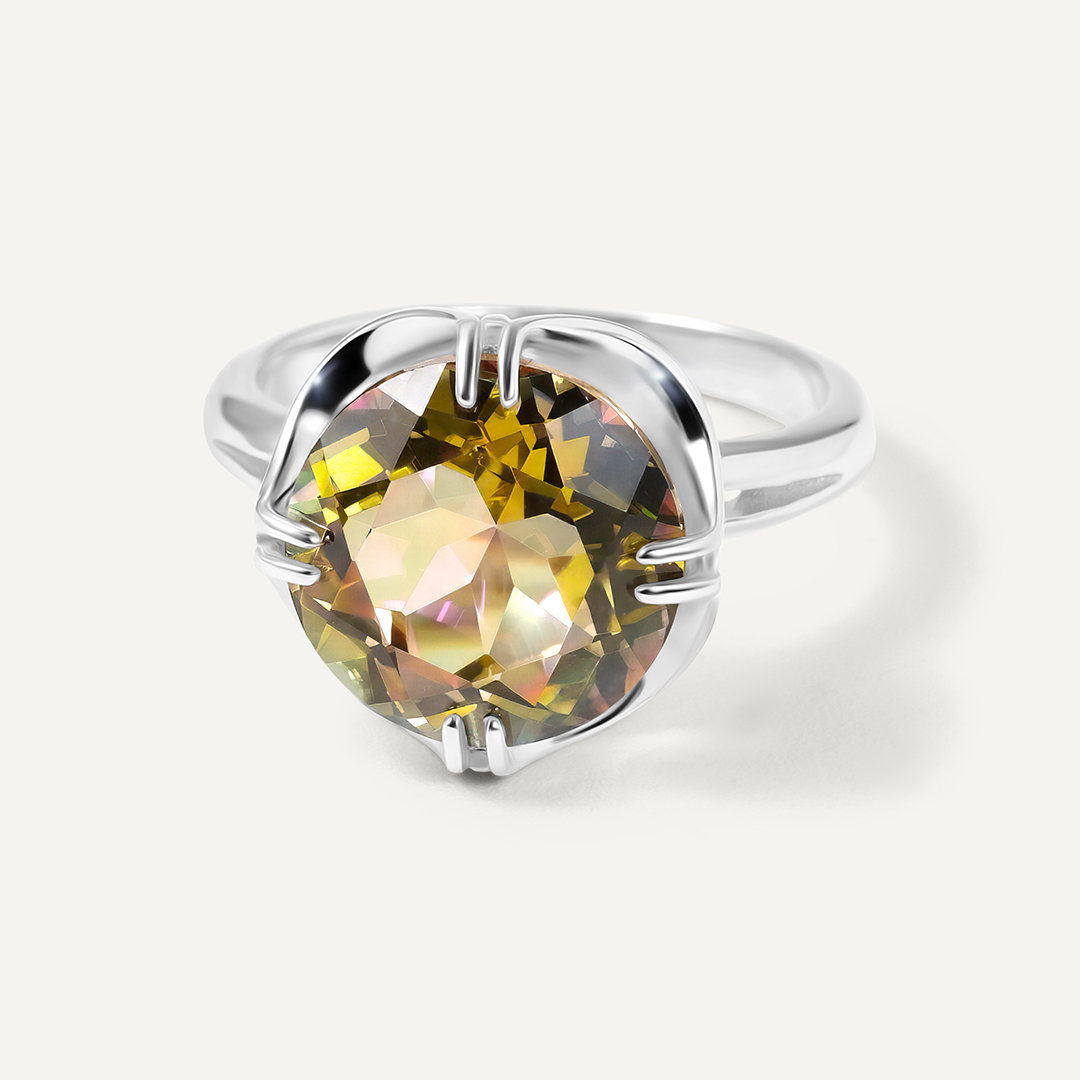 Серебряное кольцо с горным хрусталем