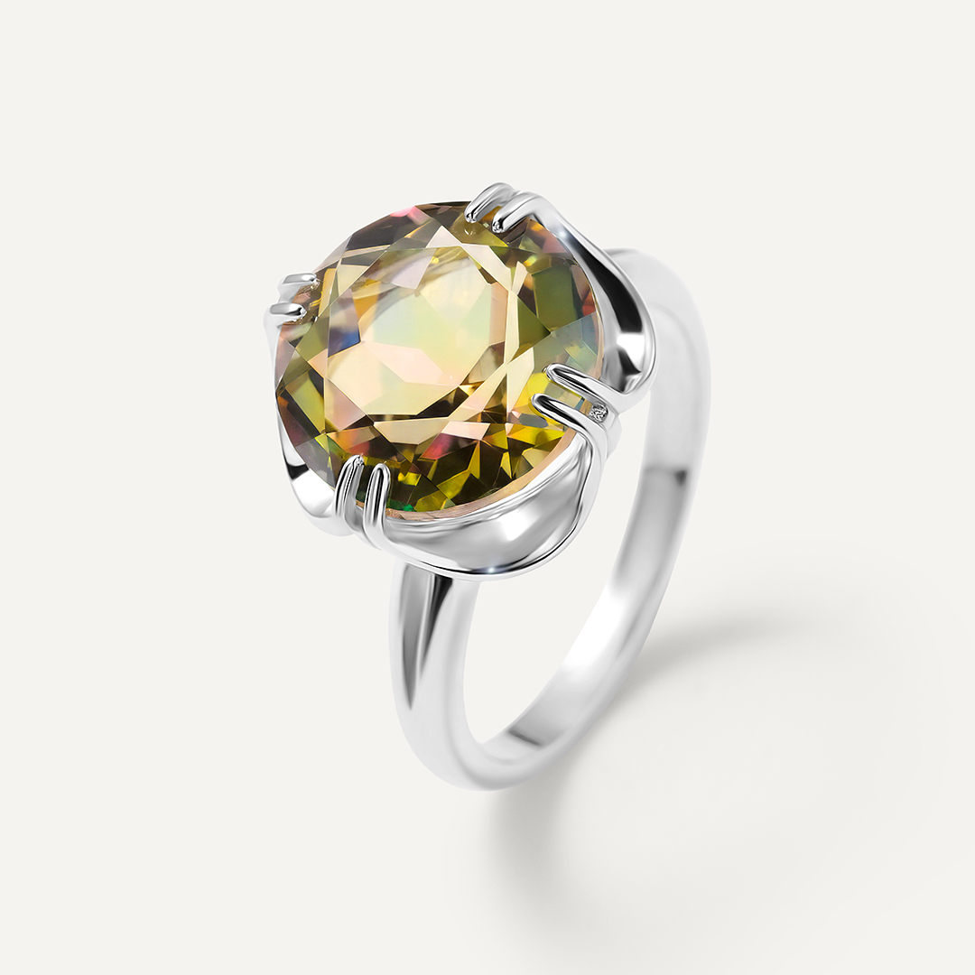 Серебряное кольцо с горным хрусталем