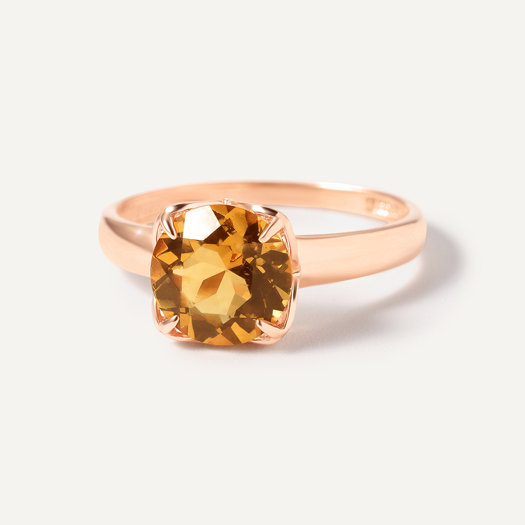 Серебряное кольцо с цитрином