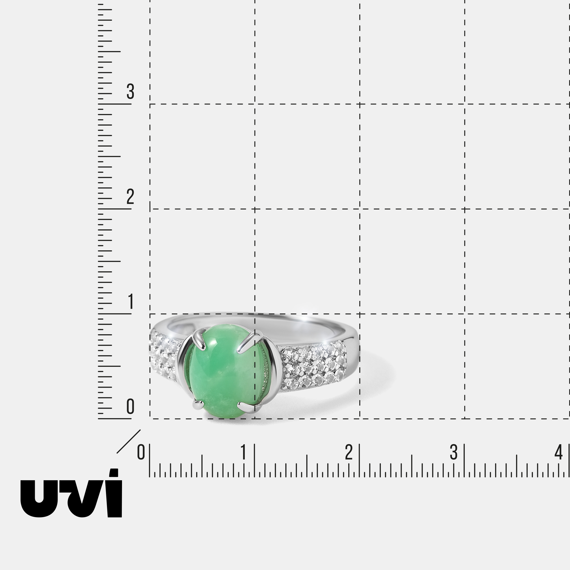 Серебряное кольцо с зеленым халцедоном