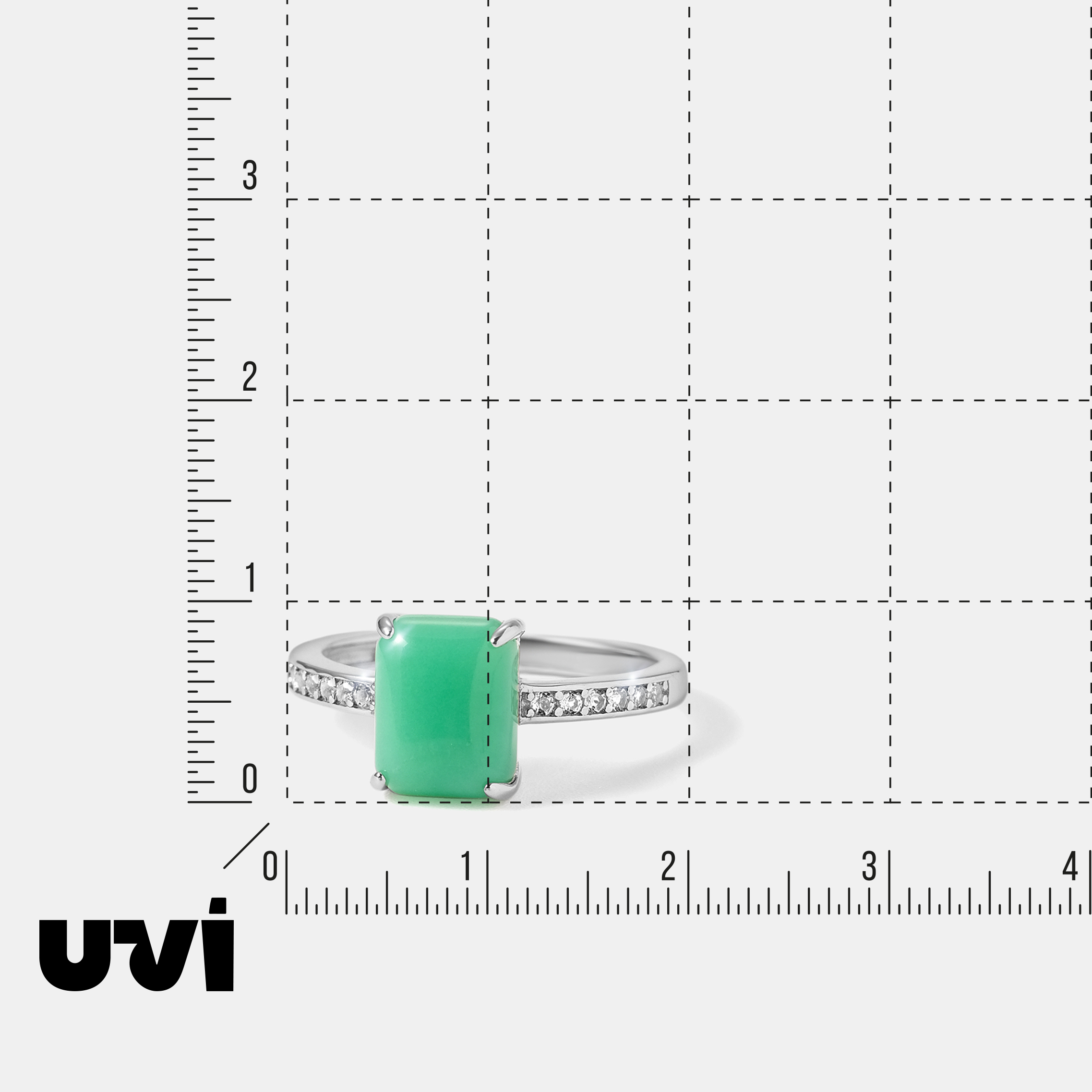 Серебряное кольцо с зеленым халцедоном