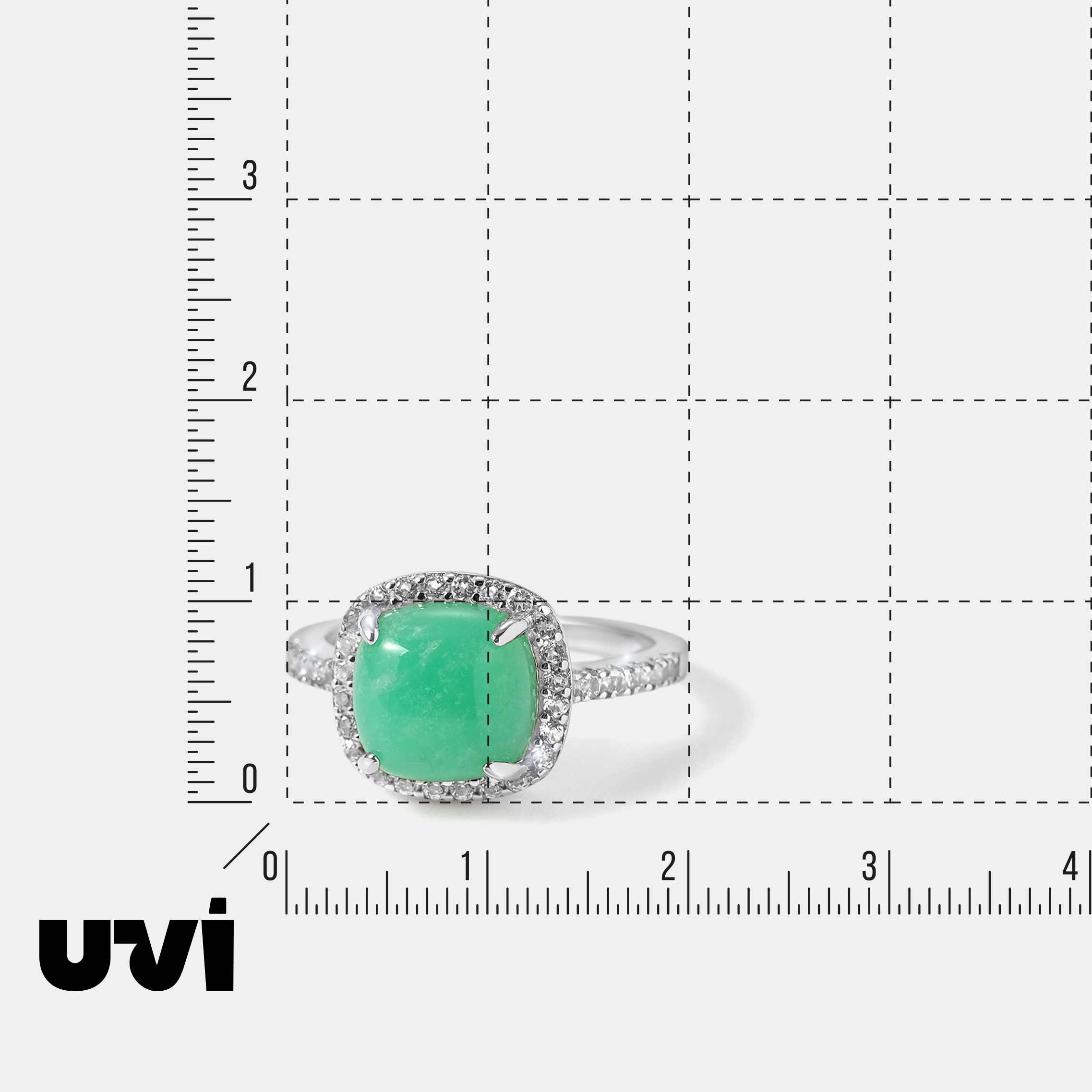 Серебряное кольцо с зеленым халцедоном