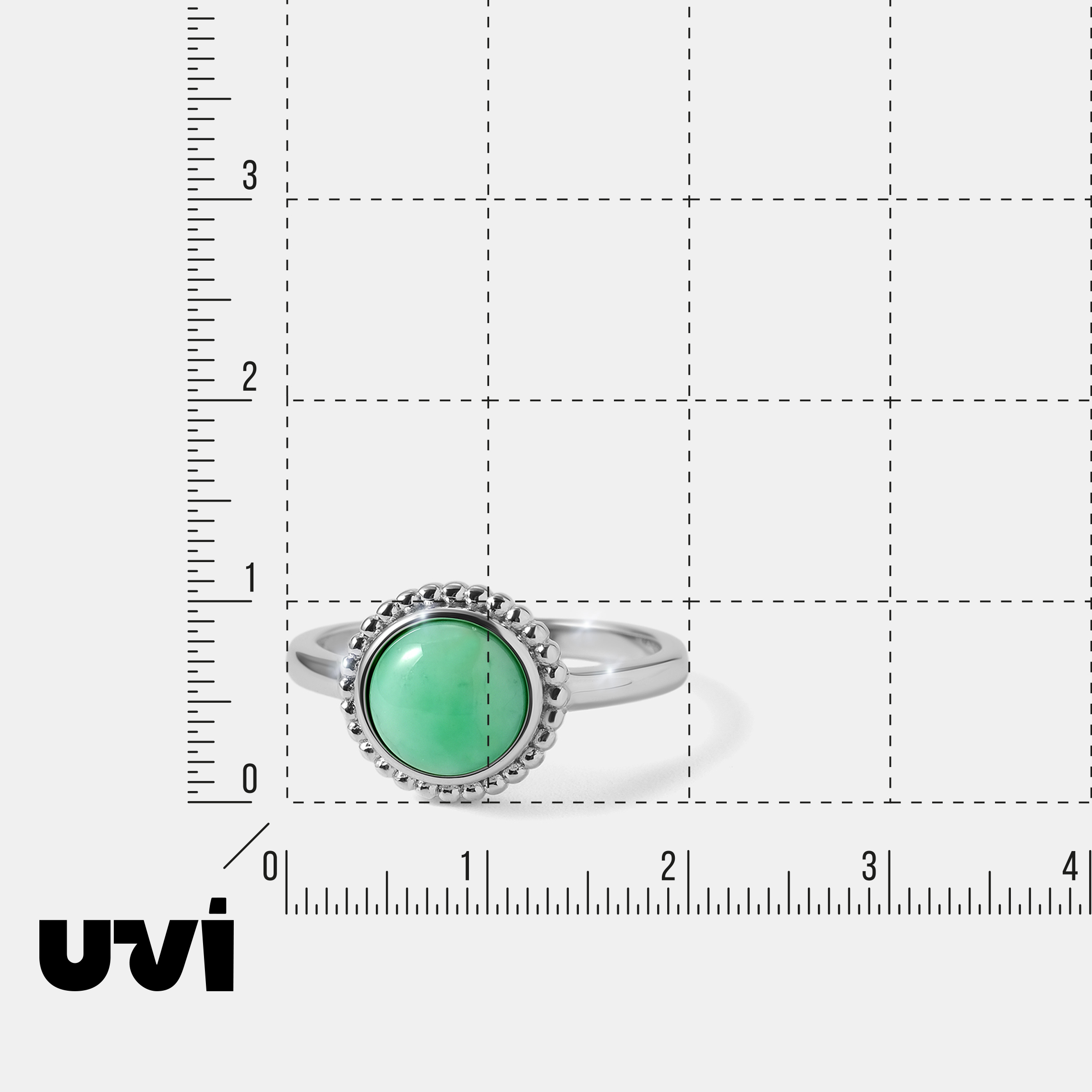 Серебряное кольцо с зеленым халцедоном