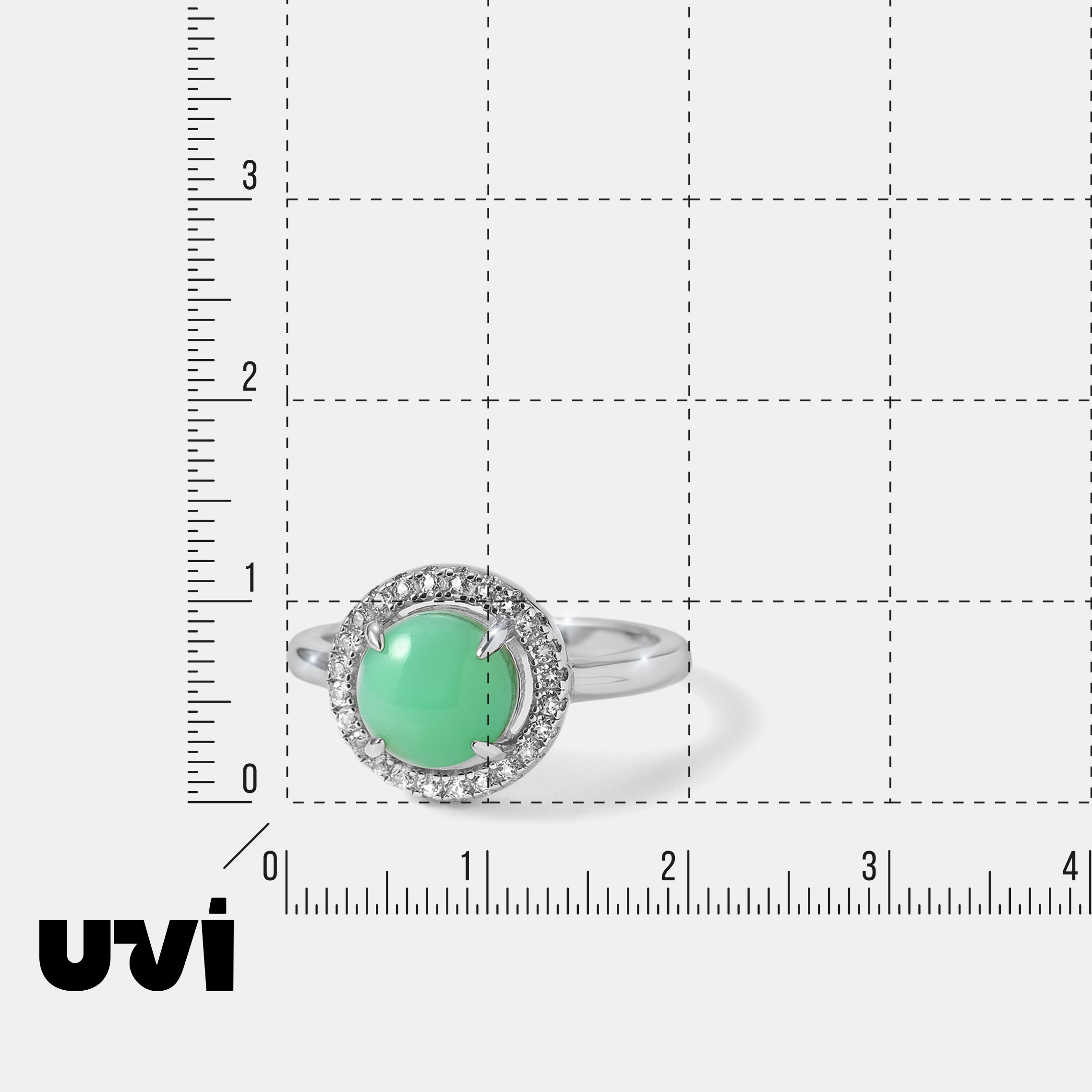 Серебряное кольцо с зеленым халцедоном